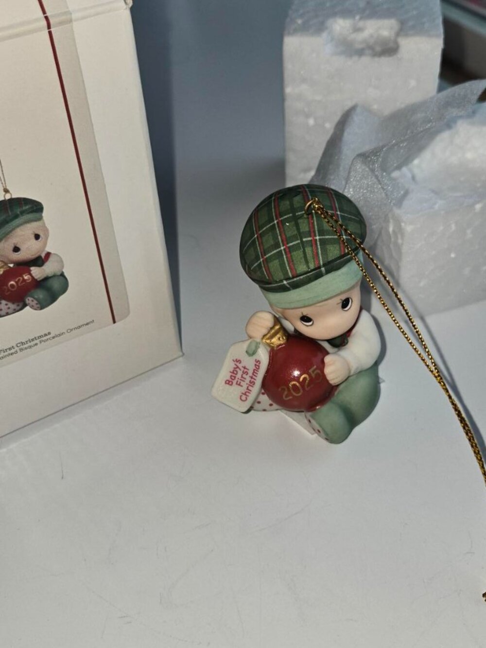 Precious Moments - BABY'S FIRST CHRISTMAS - 2025 Dated Boy ORNAMENT - NIB 251006